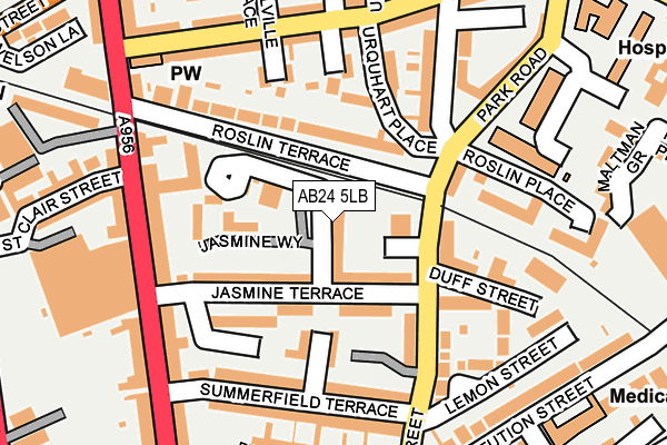 AB24 5LB map - OS OpenMap – Local (Ordnance Survey) AB24 5LB map - OS OpenMap – Local (Ordnance Survey)