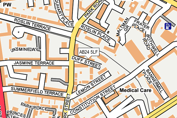 AB24 5LF map - OS OpenMap – Local (Ordnance Survey) AB24 5LF map - OS OpenMap – Local (Ordnance Survey)