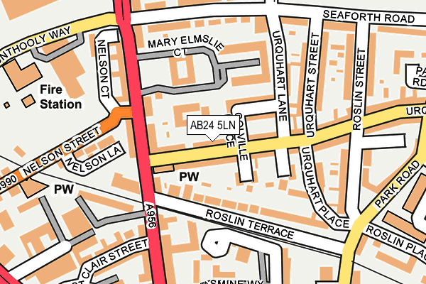 AB24 5LN map - OS OpenMap – Local (Ordnance Survey) AB24 5LN map - OS OpenMap – Local (Ordnance Survey)