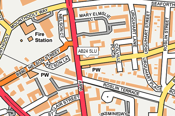 AB24 5LU map - OS OpenMap – Local (Ordnance Survey) AB24 5LU map - OS OpenMap – Local (Ordnance Survey)