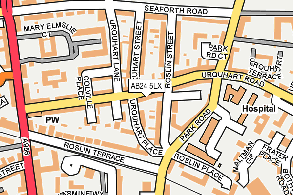 AB24 5LX map - OS OpenMap – Local (Ordnance Survey) AB24 5LX map - OS OpenMap – Local (Ordnance Survey)