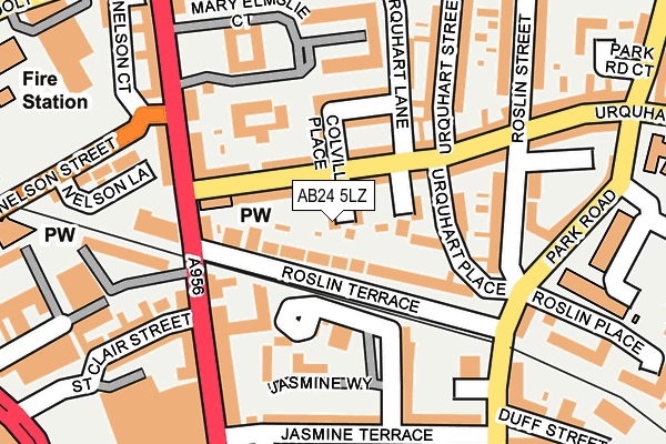 AB24 5LZ map - OS OpenMap – Local (Ordnance Survey) AB24 5LZ map - OS OpenMap – Local (Ordnance Survey)