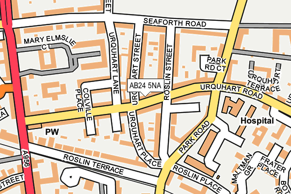 AB24 5NA map - OS OpenMap – Local (Ordnance Survey) AB24 5NA map - OS OpenMap – Local (Ordnance Survey)