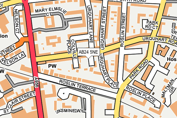 AB24 5NE map - OS OpenMap – Local (Ordnance Survey) AB24 5NE map - OS OpenMap – Local (Ordnance Survey)