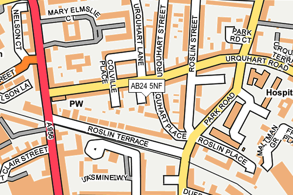 AB24 5NF map - OS OpenMap – Local (Ordnance Survey) AB24 5NF map - OS OpenMap – Local (Ordnance Survey)