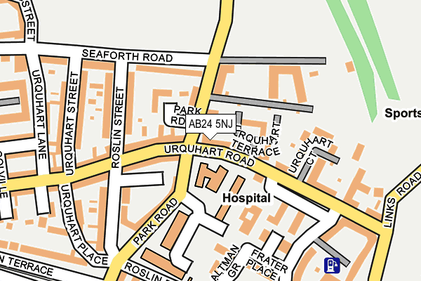 AB24 5NJ map - OS OpenMap – Local (Ordnance Survey) AB24 5NJ map - OS OpenMap – Local (Ordnance Survey)