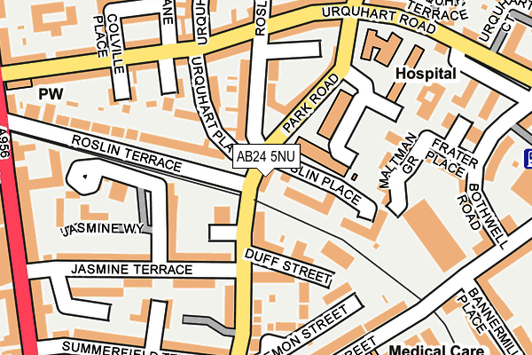 AB24 5NU map - OS OpenMap – Local (Ordnance Survey) AB24 5NU map - OS OpenMap – Local (Ordnance Survey)