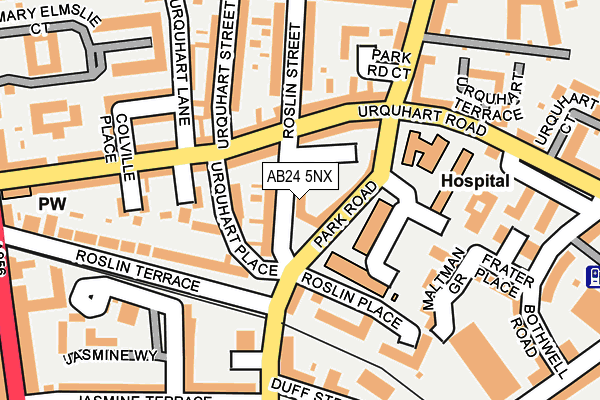 AB24 5NX map - OS OpenMap – Local (Ordnance Survey) AB24 5NX map - OS OpenMap – Local (Ordnance Survey)