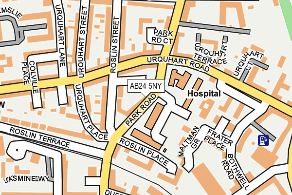 AB24 5NY map - OS OpenMap – Local (Ordnance Survey) AB24 5NY map - OS OpenMap – Local (Ordnance Survey)