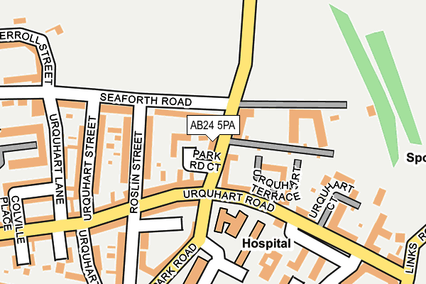 AB24 5PA map - OS OpenMap – Local (Ordnance Survey) AB24 5PA map - OS OpenMap – Local (Ordnance Survey)