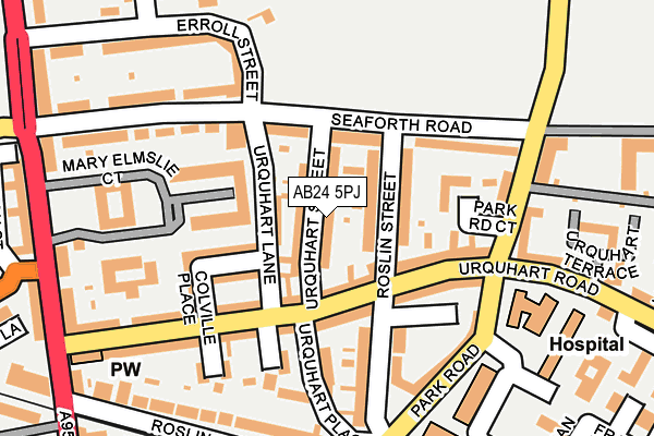 AB24 5PJ map - OS OpenMap – Local (Ordnance Survey) AB24 5PJ map - OS OpenMap – Local (Ordnance Survey)