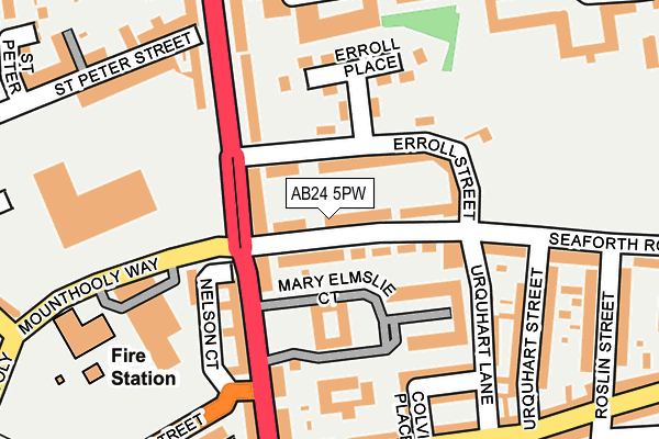 AB24 5PW map - OS OpenMap – Local (Ordnance Survey) AB24 5PW map - OS OpenMap – Local (Ordnance Survey)