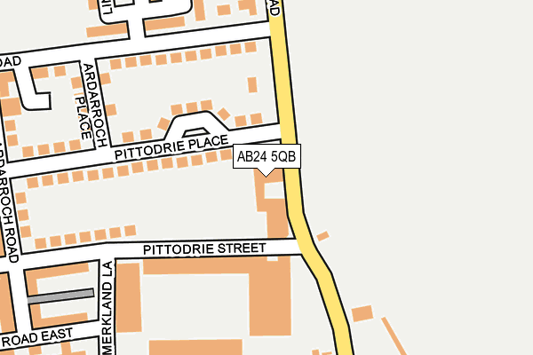 AB24 5QB map - OS OpenMap – Local (Ordnance Survey) AB24 5QB map - OS OpenMap – Local (Ordnance Survey)