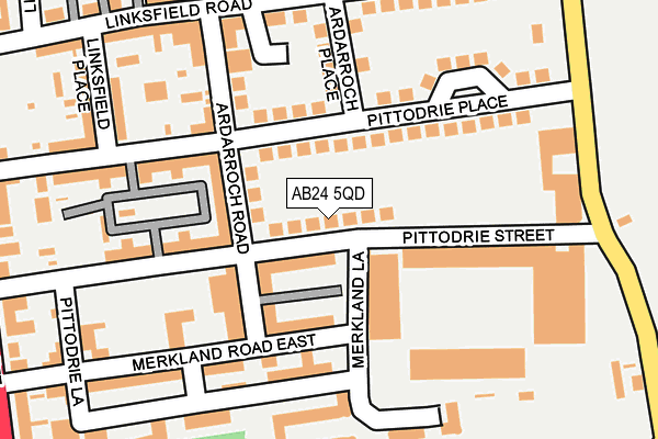 AB24 5QD map - OS OpenMap – Local (Ordnance Survey) AB24 5QD map - OS OpenMap – Local (Ordnance Survey)