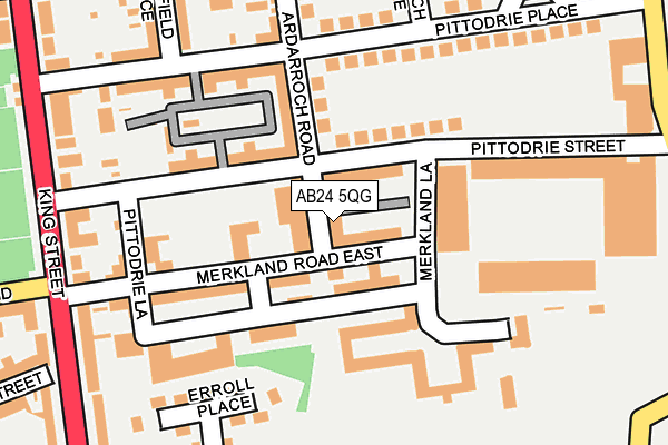 AB24 5QG map - OS OpenMap – Local (Ordnance Survey) AB24 5QG map - OS OpenMap – Local (Ordnance Survey)