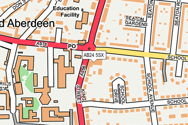 AB24 5SX map - OS OpenMap – Local (Ordnance Survey) AB24 5SX map - OS OpenMap – Local (Ordnance Survey)