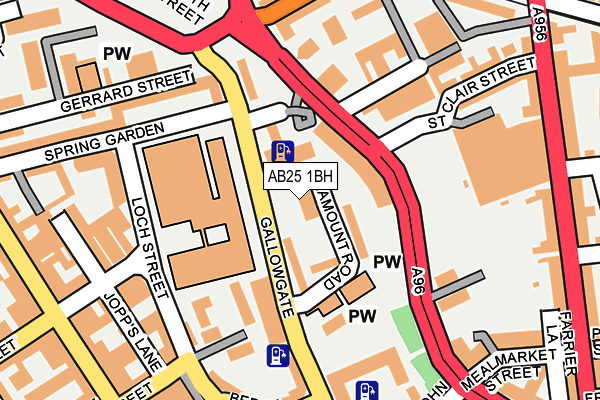 AB25 1BH map - OS OpenMap – Local (Ordnance Survey) AB25 1BH map - OS OpenMap – Local (Ordnance Survey)