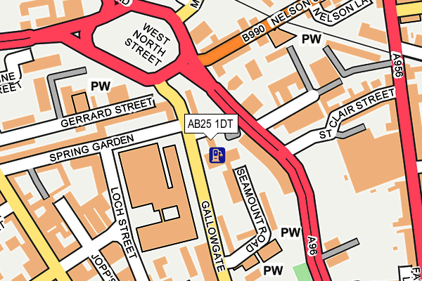 AB25 1DT map - OS OpenMap – Local (Ordnance Survey) AB25 1DT map - OS OpenMap – Local (Ordnance Survey)
