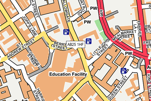 AB25 1HF map - OS OpenMap – Local (Ordnance Survey) AB25 1HF map - OS OpenMap – Local (Ordnance Survey)