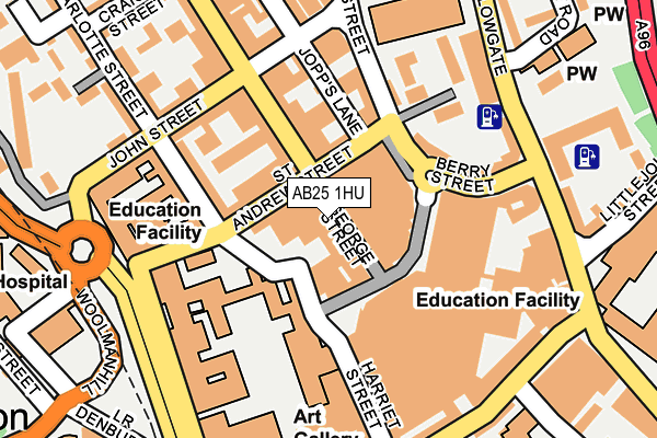 AB25 1HU map - OS OpenMap – Local (Ordnance Survey) AB25 1HU map - OS OpenMap – Local (Ordnance Survey)