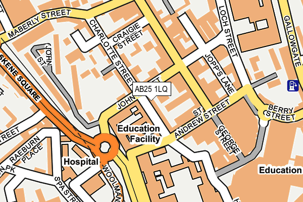 AB25 1LQ map - OS OpenMap – Local (Ordnance Survey)