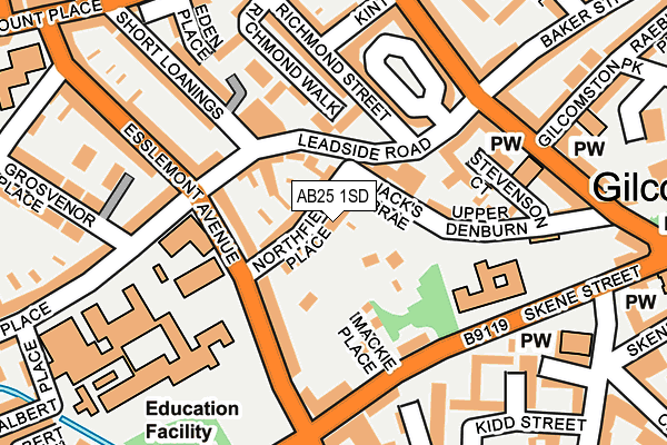 AB25 1SD map - OS OpenMap – Local (Ordnance Survey) AB25 1SD map - OS OpenMap – Local (Ordnance Survey)