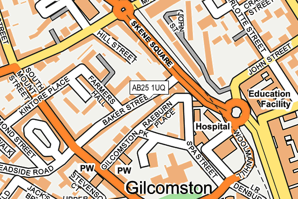 AB25 1UQ map - OS OpenMap – Local (Ordnance Survey) AB25 1UQ map - OS OpenMap – Local (Ordnance Survey)