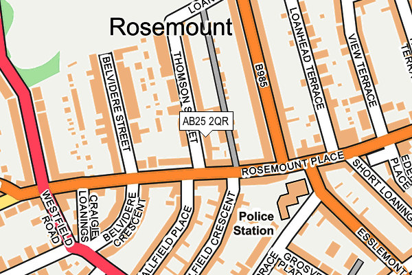 AB25 2QR map - OS OpenMap – Local (Ordnance Survey) AB25 2QR map - OS OpenMap – Local (Ordnance Survey)