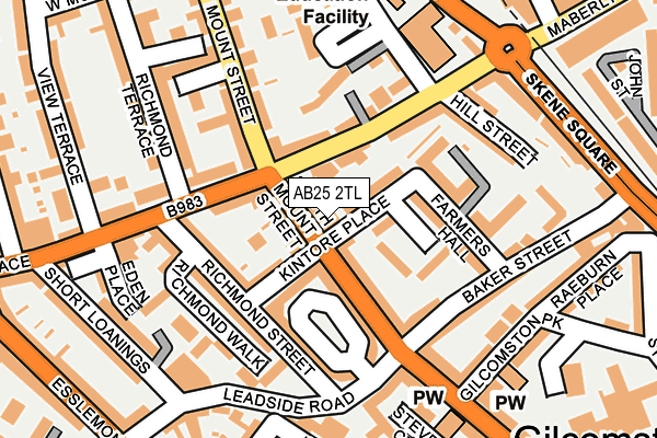 AB25 2TL map - OS OpenMap – Local (Ordnance Survey) AB25 2TL map - OS OpenMap – Local (Ordnance Survey)