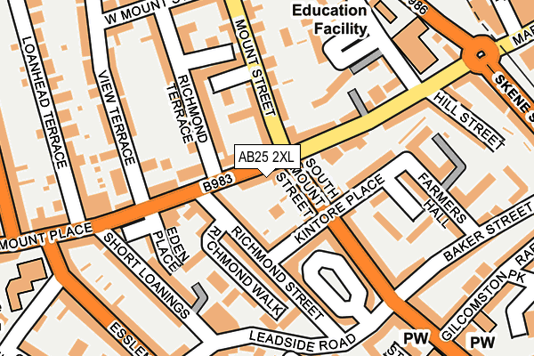 AB25 2XL map - OS OpenMap – Local (Ordnance Survey) AB25 2XL map - OS OpenMap – Local (Ordnance Survey)