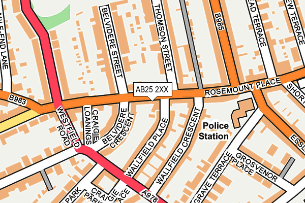 AB25 2XX map - OS OpenMap – Local (Ordnance Survey) AB25 2XX map - OS OpenMap – Local (Ordnance Survey)