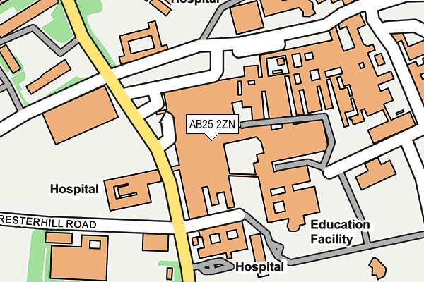 AB25 2ZN map - OS OpenMap – Local (Ordnance Survey)