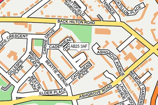 AB25 3AF map - OS OpenMap – Local (Ordnance Survey) AB25 3AF map - OS OpenMap – Local (Ordnance Survey)