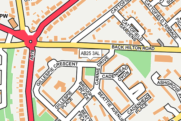 AB25 3AL map - OS OpenMap – Local (Ordnance Survey) AB25 3AL map - OS OpenMap – Local (Ordnance Survey)