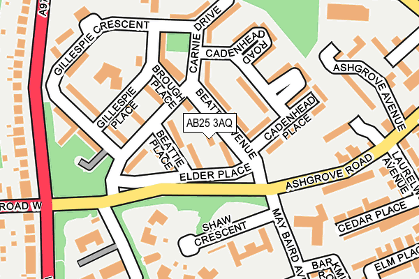 AB25 3AQ map - OS OpenMap – Local (Ordnance Survey) AB25 3AQ map - OS OpenMap – Local (Ordnance Survey)