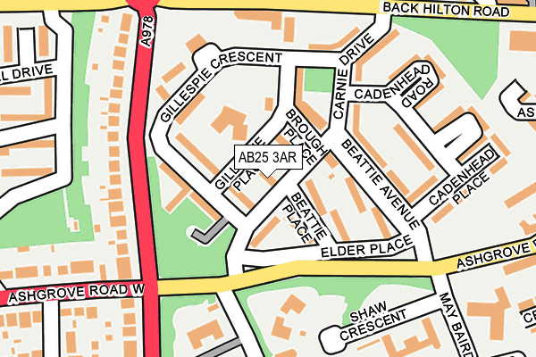 AB25 3AR map - OS OpenMap – Local (Ordnance Survey) AB25 3AR map - OS OpenMap – Local (Ordnance Survey)