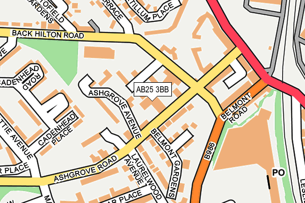AB25 3BB map - OS OpenMap – Local (Ordnance Survey) AB25 3BB map - OS OpenMap – Local (Ordnance Survey)
