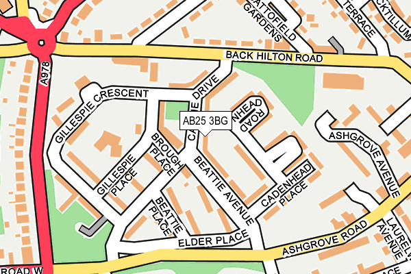 AB25 3BG map - OS OpenMap – Local (Ordnance Survey) AB25 3BG map - OS OpenMap – Local (Ordnance Survey)