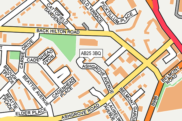 AB25 3BQ map - OS OpenMap – Local (Ordnance Survey) AB25 3BQ map - OS OpenMap – Local (Ordnance Survey)