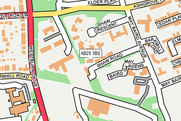 AB25 3BS map - OS OpenMap – Local (Ordnance Survey) AB25 3BS map - OS OpenMap – Local (Ordnance Survey)