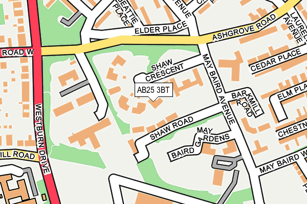 AB25 3BT map - OS OpenMap – Local (Ordnance Survey) AB25 3BT map - OS OpenMap – Local (Ordnance Survey)