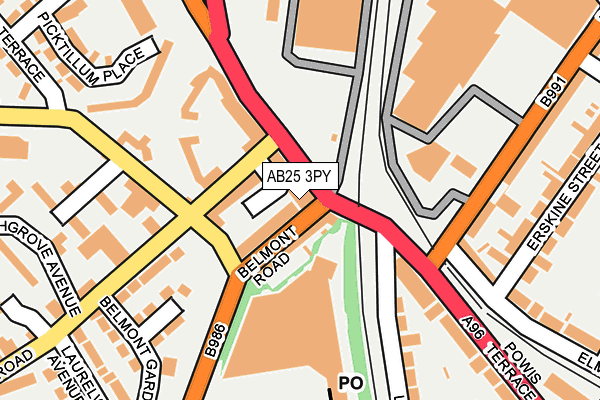 AB25 3PY map - OS OpenMap – Local (Ordnance Survey) AB25 3PY map - OS OpenMap – Local (Ordnance Survey)