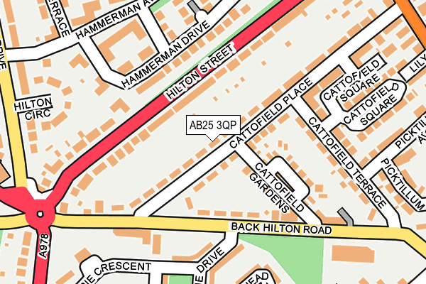 AB25 3QP map - OS OpenMap – Local (Ordnance Survey) AB25 3QP map - OS OpenMap – Local (Ordnance Survey)