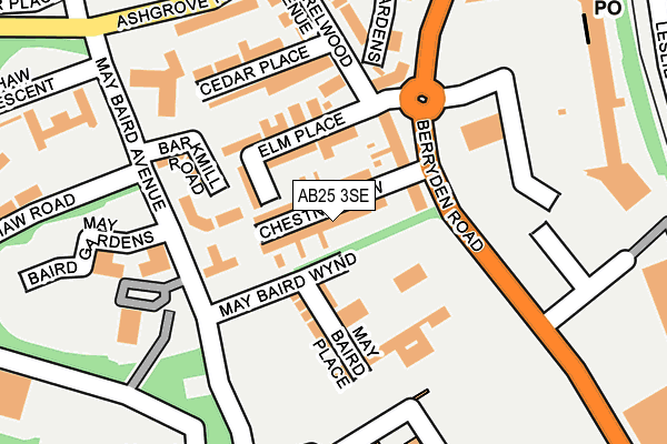 AB25 3SE map - OS OpenMap – Local (Ordnance Survey) AB25 3SE map - OS OpenMap – Local (Ordnance Survey)