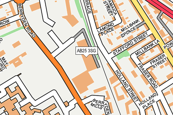 AB25 3SG map - OS OpenMap – Local (Ordnance Survey) AB25 3SG map - OS OpenMap – Local (Ordnance Survey)