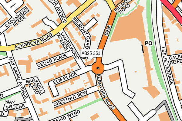 AB25 3SJ map - OS OpenMap – Local (Ordnance Survey) AB25 3SJ map - OS OpenMap – Local (Ordnance Survey)