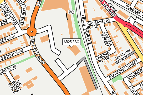 AB25 3SQ map - OS OpenMap – Local (Ordnance Survey) AB25 3SQ map - OS OpenMap – Local (Ordnance Survey)