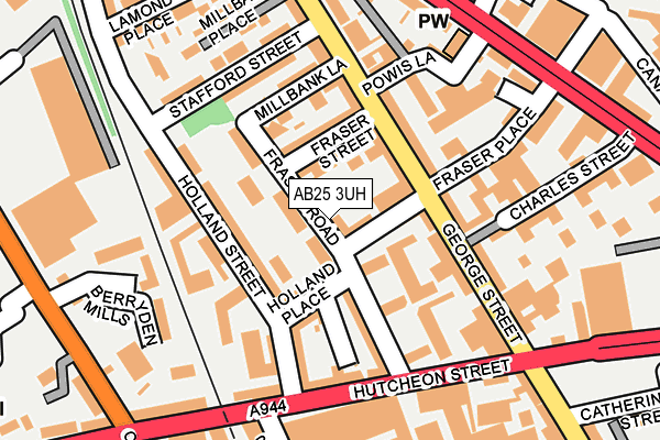 AB25 3UH map - OS OpenMap – Local (Ordnance Survey) AB25 3UH map - OS OpenMap – Local (Ordnance Survey)