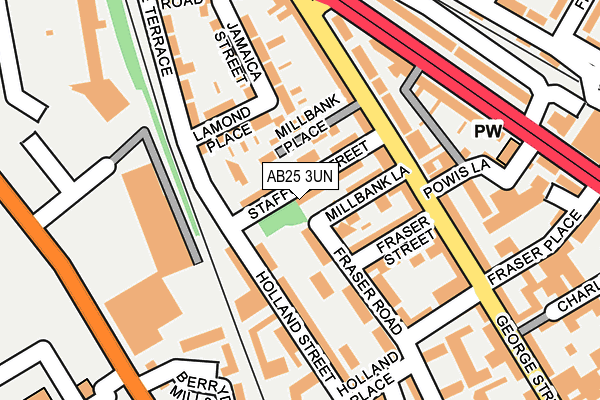 AB25 3UN map - OS OpenMap – Local (Ordnance Survey) AB25 3UN map - OS OpenMap – Local (Ordnance Survey)