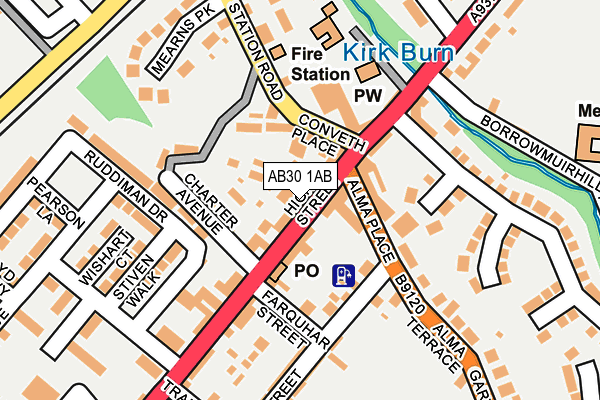 AB30 1AB map - OS OpenMap – Local (Ordnance Survey) AB30 1AB map - OS OpenMap – Local (Ordnance Survey)